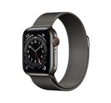 Apple Watch Series 6 GPS + Cellular, 40mm Boîtier en Acier Inoxidable Graphite avec Bracelet Milanais Graphite