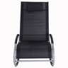 Fauteuil chaise longue à bascule design contemporain dim. 120L x 61l x 88H cm alu. polyester noir