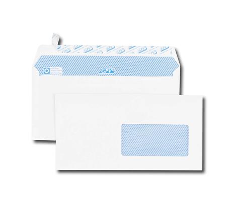 Boîte de 200 enveloppes premium blanches dl 110x220 100 g/m² fenêtre 45x100 gpv