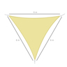 Voile d'ombrage triangulaire grande taille 6 x 6 x 6 m polyester imperméabilisé haute densité 160 g/m² sable