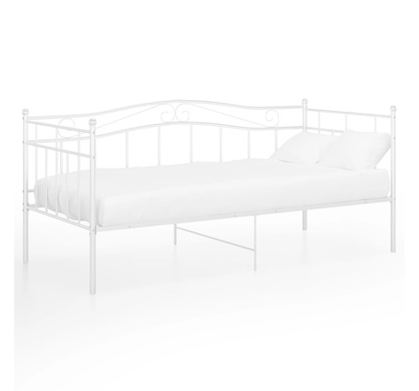 vidaXL Cadre de canapé-lit blanc métal 90x200 cm