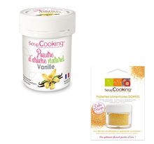 Arôme alimentaire naturel en poudre vanille + paillettes dorées
