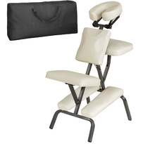 Tectake Chaise de massage, avec rembourrage épais, sac de transport - beige