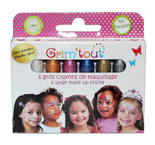 Crayons de maquillage enfant coul. Métalliques 6 pièces