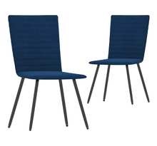 Vidaxl chaises à manger lot de 2 bleu velours