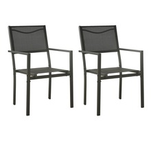 Vidaxl chaises de jardin 2 pcs textilène et acier noir et anthracite