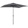 Parasol lumineux rectangulaire inclinable dim. 2,68L x 2,05l x 2,48H m parasol LED solaire métal polyester haute densité gris