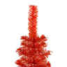 vidaXL Arbre de Noël mince pré-éclairé et boules rouge 210 cm