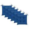 vidaXL Chaises de jardin avec coussins bleu 6 Pièces Bois de teck massif