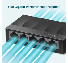 TPLINK LiteWave 5-Port Gigabit Desktop LiteWave 5-Port Gigabit Desktop Switch 5 Gigabit RJ45 Ports Desktop Plastic Case