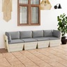 Vidaxl canapé palette à 4 places de jardin avec coussins bois d'épicéa