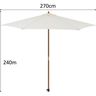 Parasol en bois rond et polyester 160g/m² - Arc 2,7 m - Beige