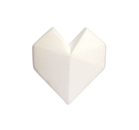 Objet en plâtre coeur origami
