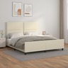 Vidaxl cadre de lit avec tête de lit crème 180x200 cm similicuir