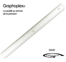 Règle transparente 2 biseaux + bosselage 40 cm - Graphoplex