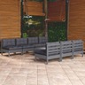 vidaXL Salon de jardin 8 Pièces avec coussins anthracite bois de pin