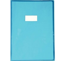 Protège-cahier cristalux sans rabats PVC 22/100ème 21 x 29 7 cm bleu CALLIGRAPHE
