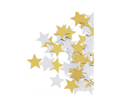 Paillettes en forme d'étoile, 17mm 250 pces, or et argent