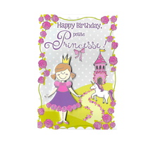 Carte de voeux enfant - anniversaire - petite princesse