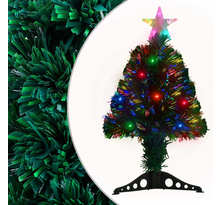 vidaXL Arbre de Noël pré-éclairé avec support 64 cm fibre optique
