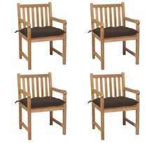 Vidaxl chaises de jardin 4 pcs avec coussins taupe bois de teck solide