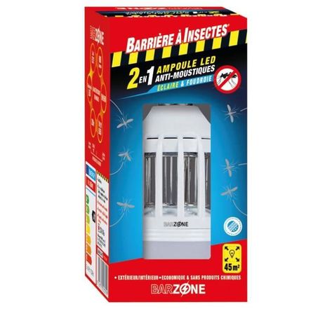 BARZONE Ampoule LED anti-moustiques 2 en 1 - Étui 1 ampoule