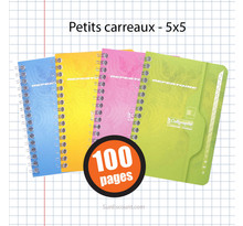 Carnet répertoire spirale 110x170 petits carreaux 5x5 100p calligraphe