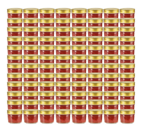 vidaXL Pots à confiture avec couvercle doré 96 pcs Verre 110 ml