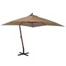 Vidaxl parasol suspendu avec mât taupe 3x3 m bois de sapin massif