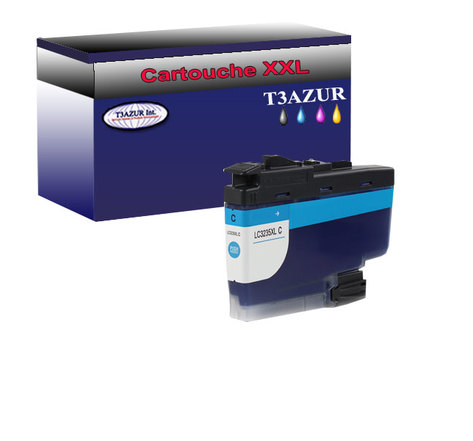 T3AZUR- Cartouche compatible avec Brother LC3235 XL Cyan pour Brother DCP-J1100DW  MFC-J1300DW