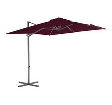 Vidaxl parasol déporté avec mât en acier rouge bordeaux 250x250 cm