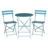 Chaises de terrasse bleu turquoise en acier bolero - lot de 2 - acier