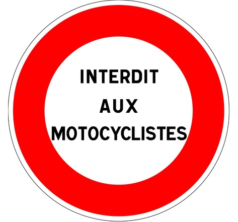 Autocollant vinyl - Interdit aux motocyclistes - Diamètre de 200 mm UTTSCHEID