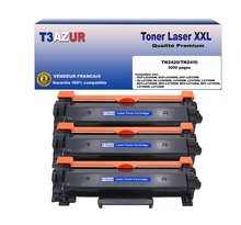3 Toners compatibles avec Brother TN2420 pour Brother DCP-L2510D  L2512D  L2550DN  L2530DW  L2537DW - 3 000 pages - T3AZUR
