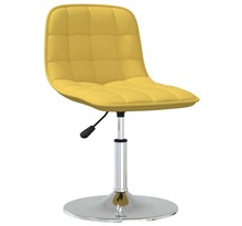 Vidaxl chaise pivotante de salle à manger jaune moutarde tissu