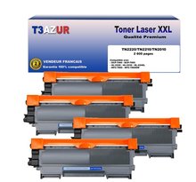 4 Toners  compatibles avec  Brother TN2220  TN2010 pour Brother HL2130  HL2132  HL2135  HL2135W  HL2240  HL2240D  HL2250DN - 2600 pages - T3AZUR