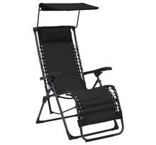 Vidaxl chaise pliable de terrasse textilène noir