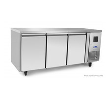 Table réfrigérée positive 420 l - 3 portes - sans dosseret - atosa - r290acier inoxydable34201795pleine x700x840mm