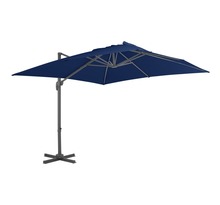 Vidaxl parasol déporté avec mât en aluminium 3x3 m bleu azuré