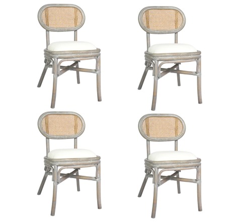 Vidaxl chaises à manger lot de 4 gris lin