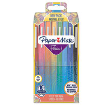 Paper mate flair original - 16 feutres - assortiment de couleurs - pointe moyenne 0.7mm