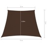 vidaXL Voile de parasol Tissu Oxford trapèze 2/4x3 m Marron