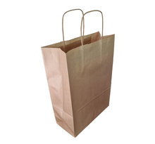 Lot de 50 sacs en papier kraft brun avec poignées torsadées : brun 24 x 34 x 8 cm