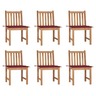 Vidaxl chaises de jardin 6 pcs avec coussins bois de teck massif