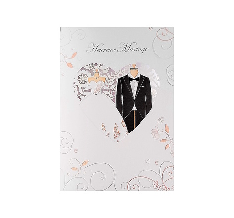 Carte de voeux - mariage - heureux mariage tenues de mariage