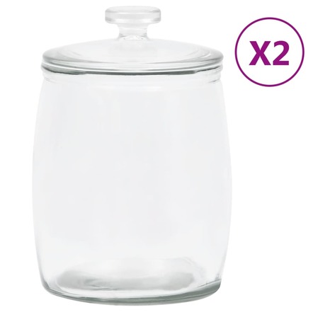 Vidaxl pots de conservation en verre avec couvercle 2 pcs 8000 ml