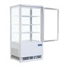 Mini vitrine réfrigérée à poser 4 vitres - 68 litres blanche - polar - r600a - acier inoxydable68428 x386x885mm