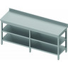 Table inox avec 2 etagères & renfort - profondeur 600 - stalgast -  - acier inoxydable2700x600 x600x900mm