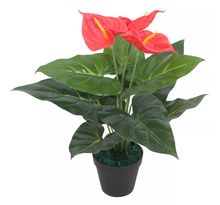 vidaXL Plante artificielle avec pot Anthurium 45 cm Rouge et Jaune