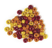 Perle en verre grand trou ø 5 4 mm teintes rouge/jaune